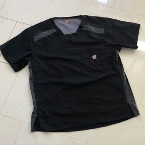 Carhartt black / grey shirt sleeve scrub top.  (Flaw)